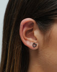 Orecchino Cuore Vuoto Black